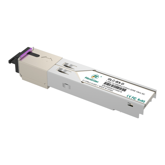 GLC-BX-D, одномодовый, 1,25 г, Tx1490/Rx1310 нм, 10км, SFP-модули, двунаправленный SC Simplex, SM SFP-трансиверы