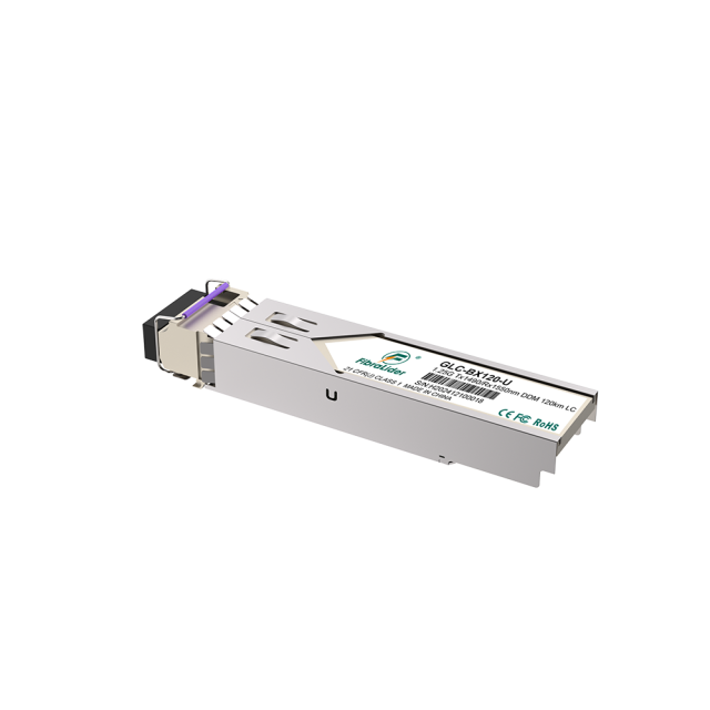GLC-BX120-U, modo único, 1,25 g Tx1490/Rx1550nm, 120 km, módulos SFP, bidirecionalidade LC Simplex, transceptores SM SFP