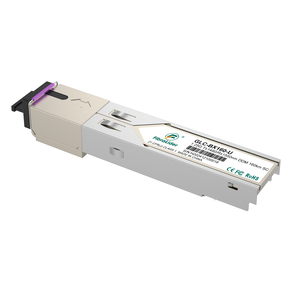 GLC-BX160-D,Monomodo,1.25g Tx1550/Rx1490nm,160km,Módulos SFP,SC Simplex bidireccionalidad,Transceptores SM SFP