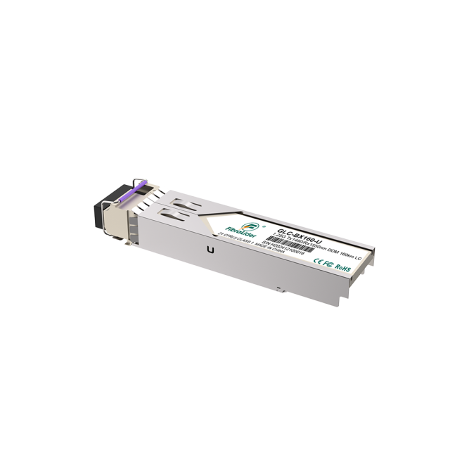 GLC-BX160-D, modo único, 1,25 g Tx1550/Rx1490nm, 160km, módulos SFP, bidirecionalidade LC Simplex, transceptores SM SFP