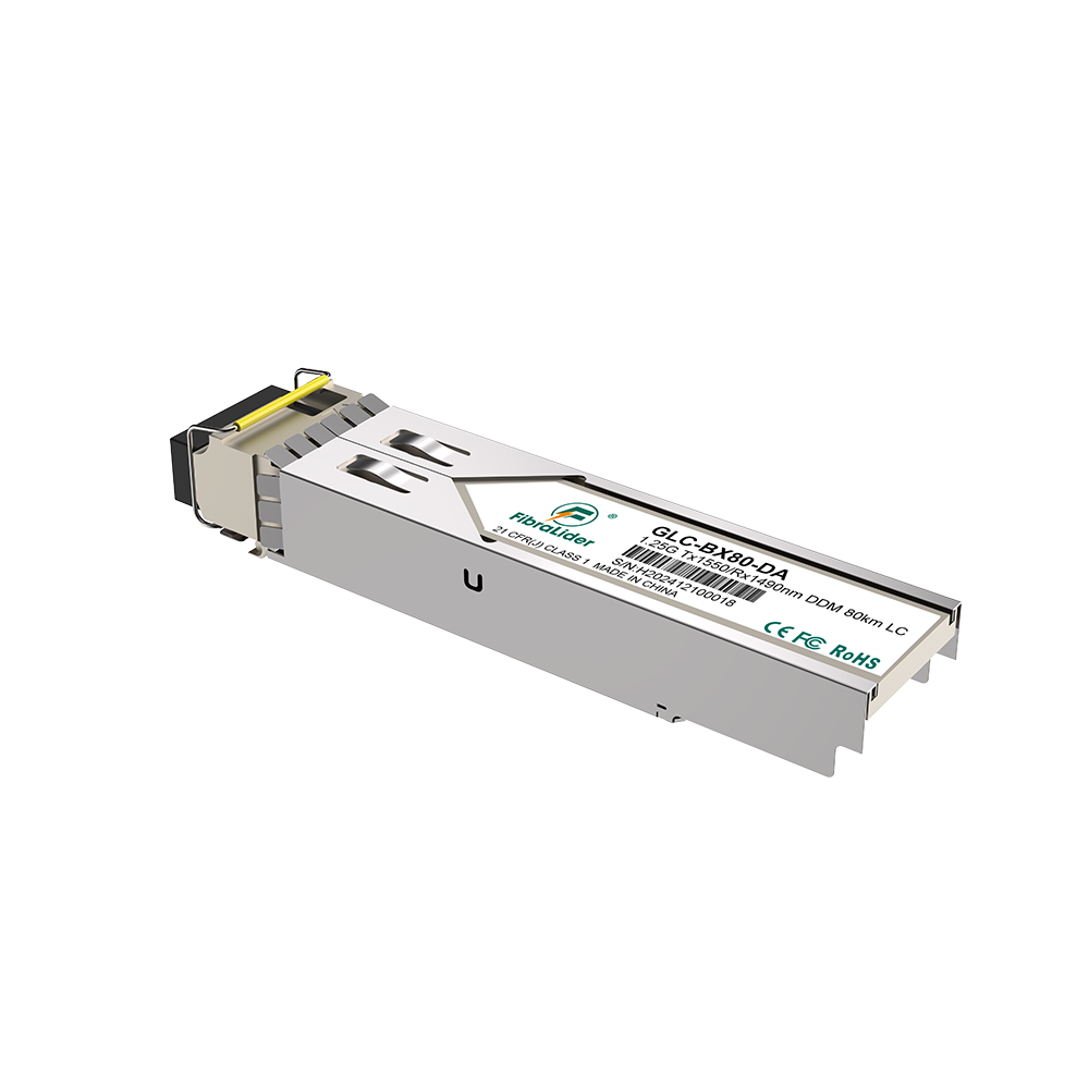 GLC-BX80-DA，千兆单模单纤，1.25g Tx1550/Rx1490nm 双向波长，LC 80公里光模块