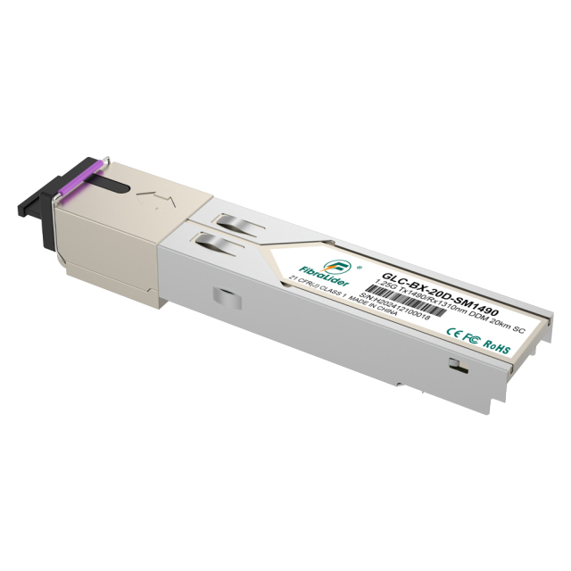 GLC-BX-20U-1310SC,Single Mode,1.25g Tx1310/Rx1490nm,20km,SFP Modules,SC Simplex bi-directionality,SM SFP Transceivers