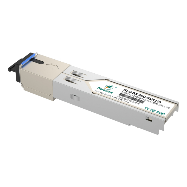 GLC-BX-20U-1310SC,Single Mode,1.25g Tx1310/Rx1490nm,20km,SFP Modules,SC Simplex bi-directionality,SM SFP Transceivers