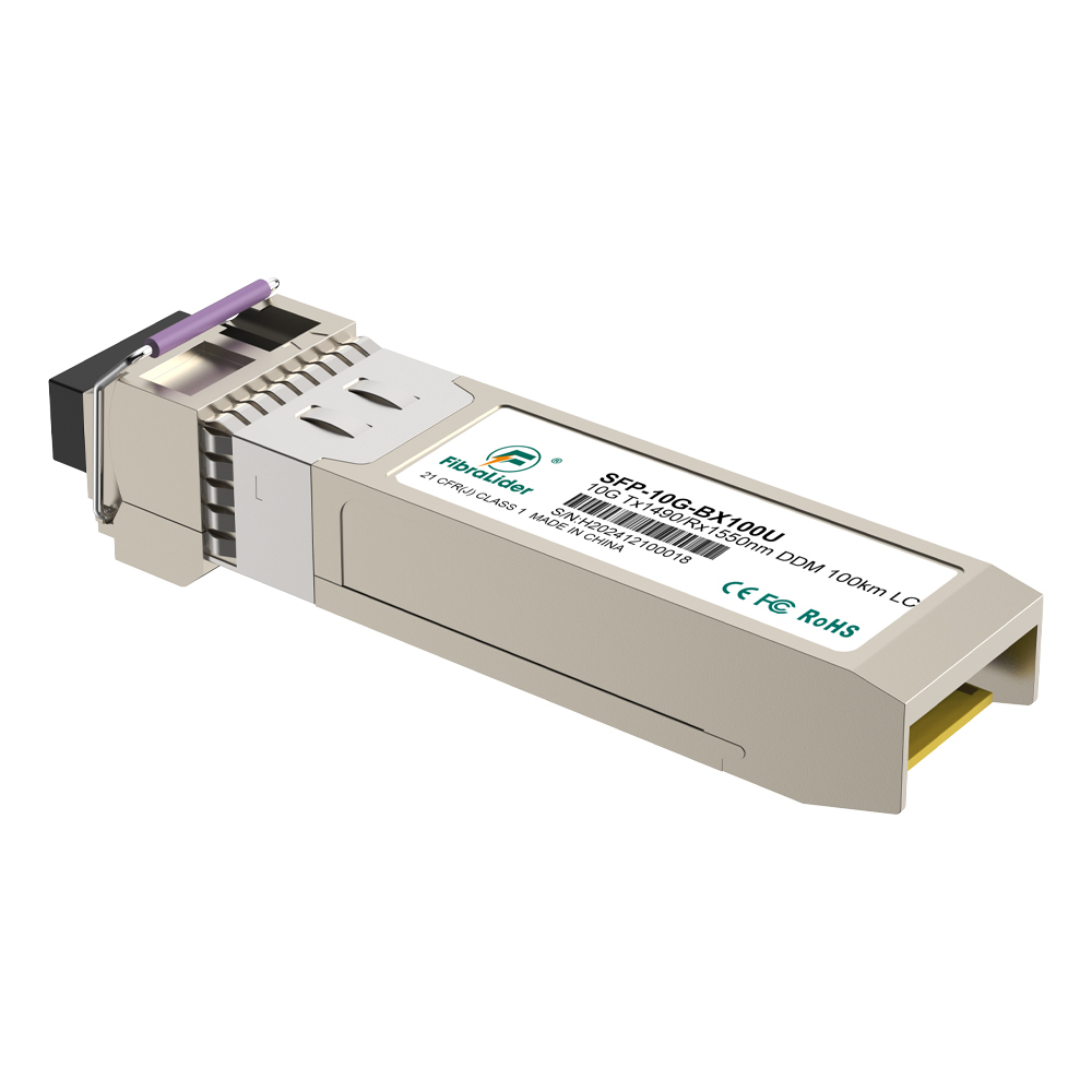 SFP-10G-BX100U, 10 Гбит/с одномодовый Tx1490/Rx1550 нм, 100 км, SFP-модули, LC Simplex двунаправленный, SM SFP трансиверы