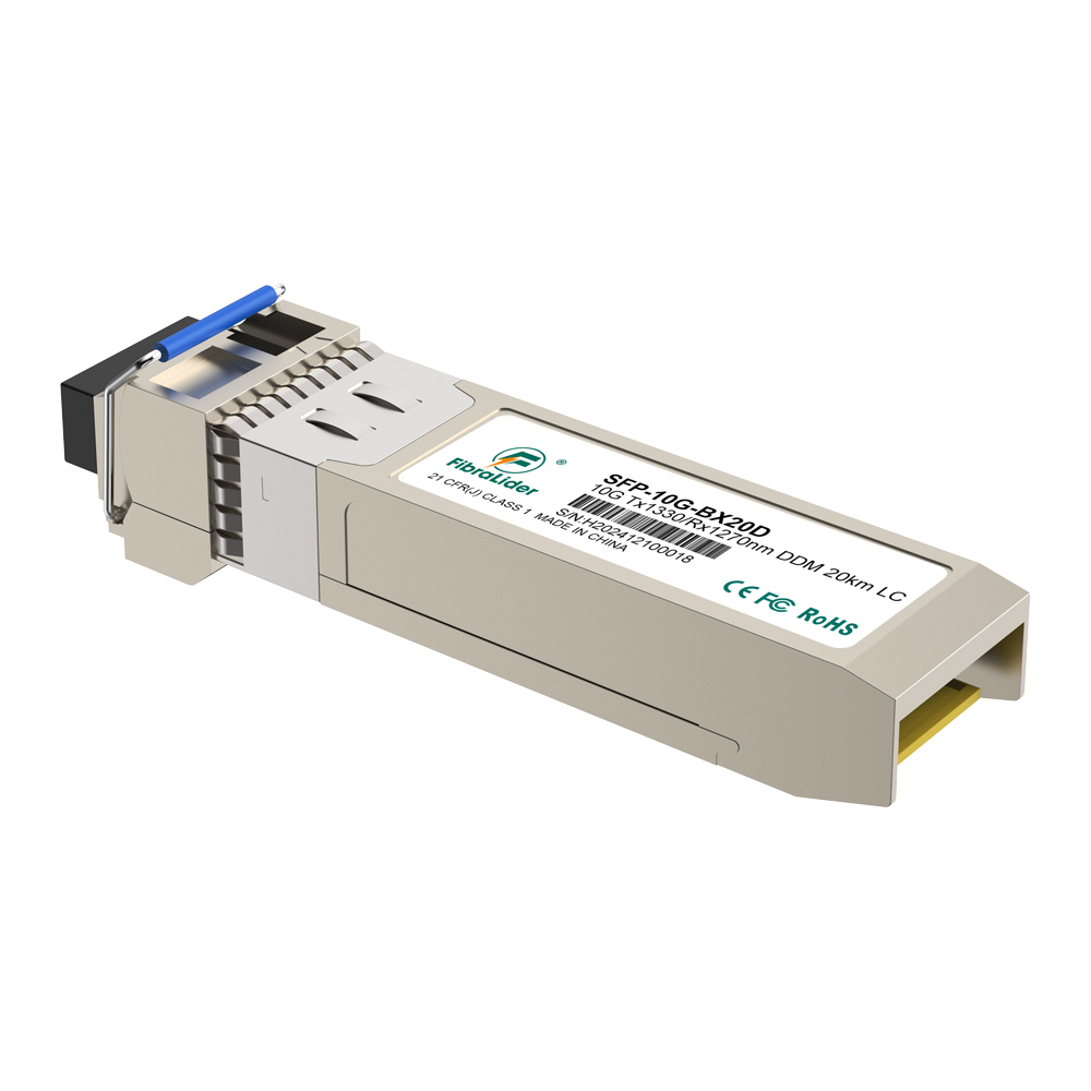 SFP-10G-BX20U, 10 Гбит/с одномодовый Tx1270/Rx1330 нм, 20 км, SFP-модули, LC Simplex двунаправленный, SM SFP трансиверы