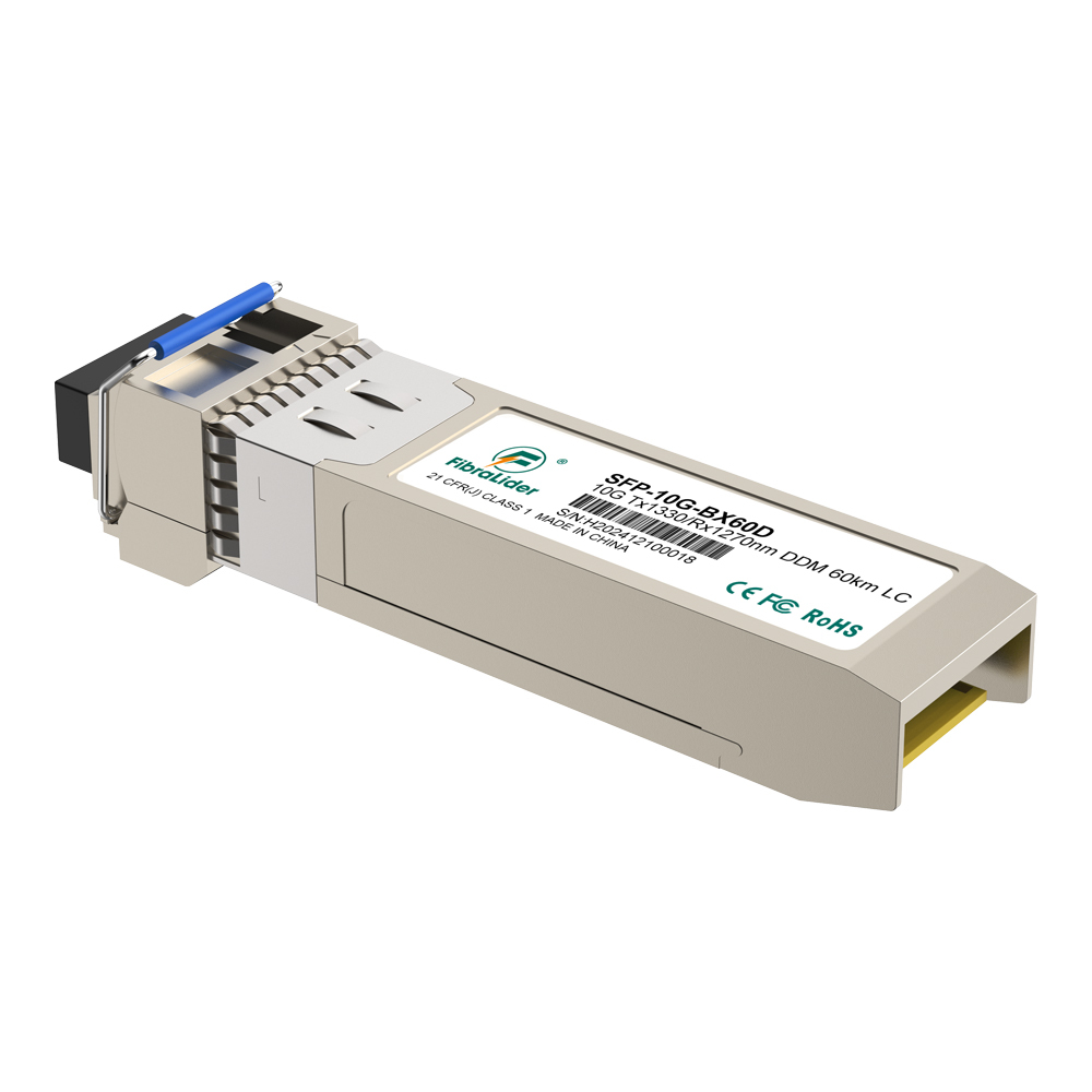 SFP-10G-BX60U, 10 Гбит/с одномодовый Tx1270/Rx1330 нм, 60 км, SFP-модули, LC Simplex двунаправленный, SM SFP трансиверы