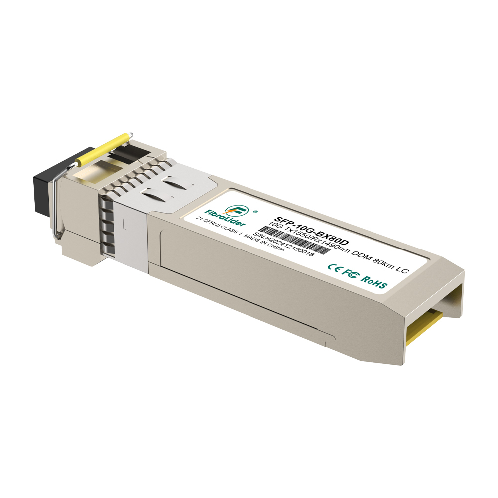 SFP-10G-BX80D, 10Гбит/с одномодовый Tx1550/Rx1490 нм, 80 км, SFP-модули, LC Simplex двунаправленный, SM SFP трансиверы