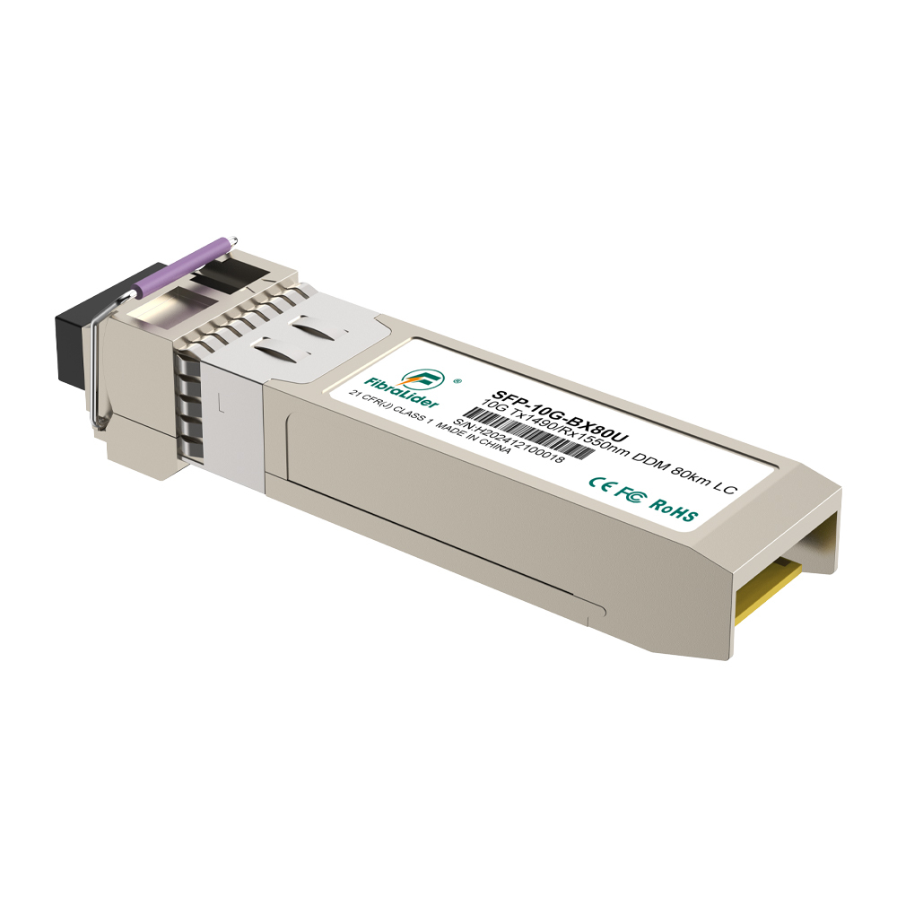 SFP-10G-BX80D, 10Гбит/с одномодовый Tx1550/Rx1490 нм, 80 км, SFP-модули, LC Simplex двунаправленный, SM SFP трансиверы