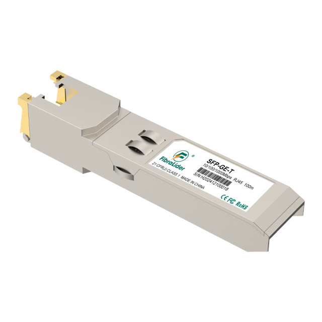 SFP-GE-T,Módulos SFP RJ45 de taxa adaptativa Ethernet de cobre 10/100/1000 Mbps 1,25 Gbps