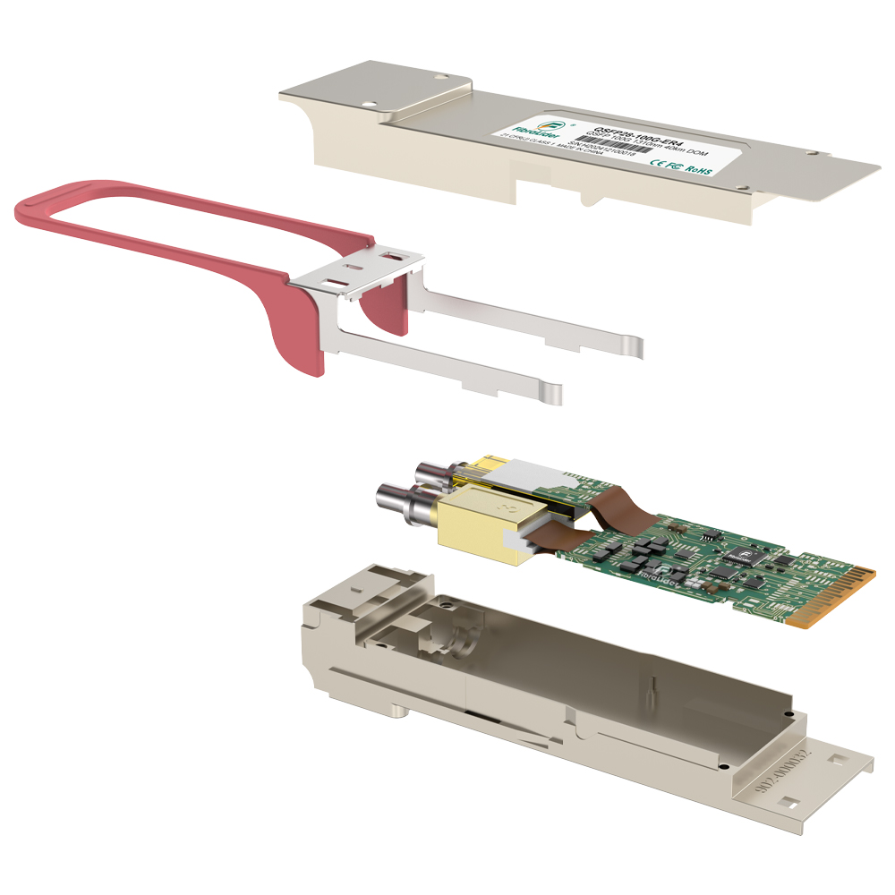 QSFP28-100G-ER4, 100 Гбит/с, однорежимный 1310nm, 40 км, модули QSFP+, LC Duplex, трансиверы QSFP+