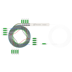 Divisor de fibra óptica PLC, 1x16 com conector LC/APC, tubo de aço 1:16 divisor de fibra monomodo PLC