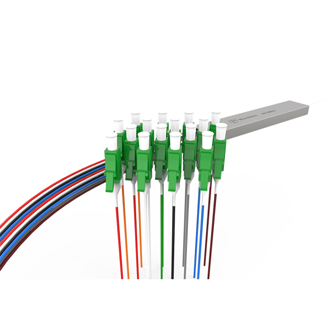 Divisor de fibra óptica PLC, 1x16 com conector LC/APC, tubo de aço 1:16 divisor de fibra monomodo PLC