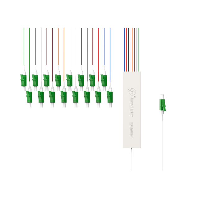 Divisor de fibra óptica PLC, 1x16 com conector LC/APC, tubo de aço 1:16 divisor de fibra monomodo PLC