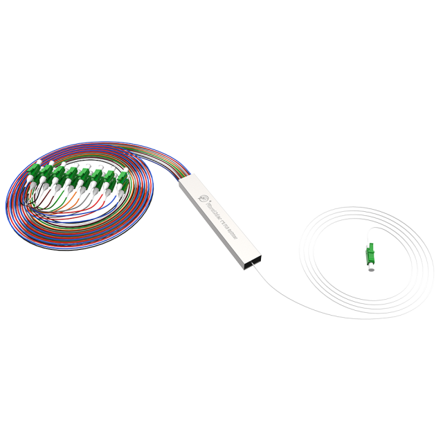 Divisor de fibra óptica PLC, 1x16 com conector LC/APC, tubo de aço 1:16 divisor de fibra monomodo PLC