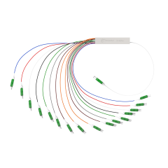 Divisor de fibra óptica PLC, 1x16 com conector LC/APC, tubo de aço 1:16 divisor de fibra monomodo PLC