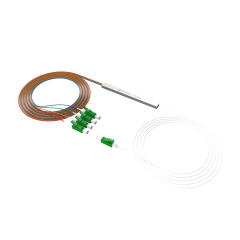 Fiber Optic PLC Splitter,1x4 with LC/APC Connector,Steel Tube 1:4 Singlemode Fiber PLC Splitter