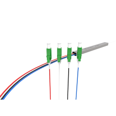 Fiber Optic PLC Splitter,1x4 with LC/APC Connector,Steel Tube 1:4 Singlemode Fiber PLC Splitter