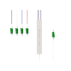 Fiber Optic PLC Splitter,1x4 with LC/APC Connector,Steel Tube 1:4 Singlemode Fiber PLC Splitter