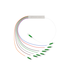 Fiber Optic PLC Splitter,1x8 with LC/APC Connector,Steel Tube 1:8 Singlemode Fiber PLC Splitter
