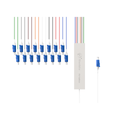 Fiber Optic PLC Splitter,1x16 with LC/UPC Connector,Steel Tube 1:16 Singlemode Fiber PLC Splitter