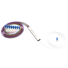 Fiber Optic PLC Splitter,1x16 with LC/UPC Connector,Steel Tube 1:16 Singlemode Fiber PLC Splitter