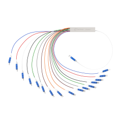 Fiber Optic PLC Splitter,1x16 with LC/UPC Connector,Steel Tube 1:16 Singlemode Fiber PLC Splitter