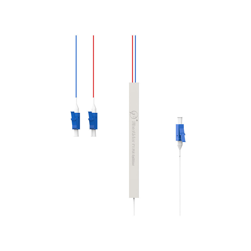 Fiber Optic PLC Splitter,1x2 with LC/UPC Connector,Steel Tube 1:2 Singlemode Fiber PLC Splitter