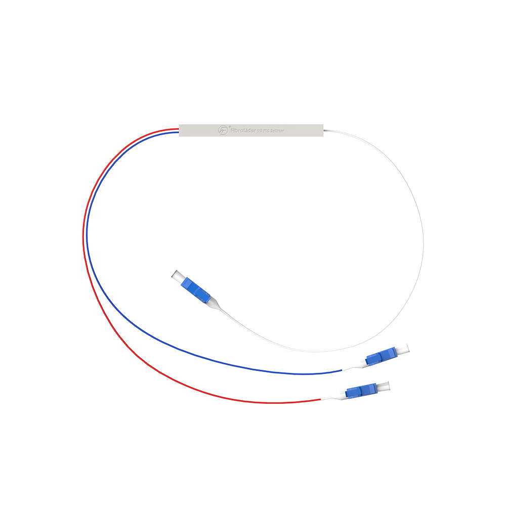 Fiber Optic PLC Splitter,1x2 with LC/UPC Connector,Steel Tube 1:2 Singlemode Fiber PLC Splitter