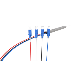 Fiber Optic PLC Splitter,1x4 with LC/UPC Connector,Steel Tube 1:4 Singlemode Fiber PLC Splitter