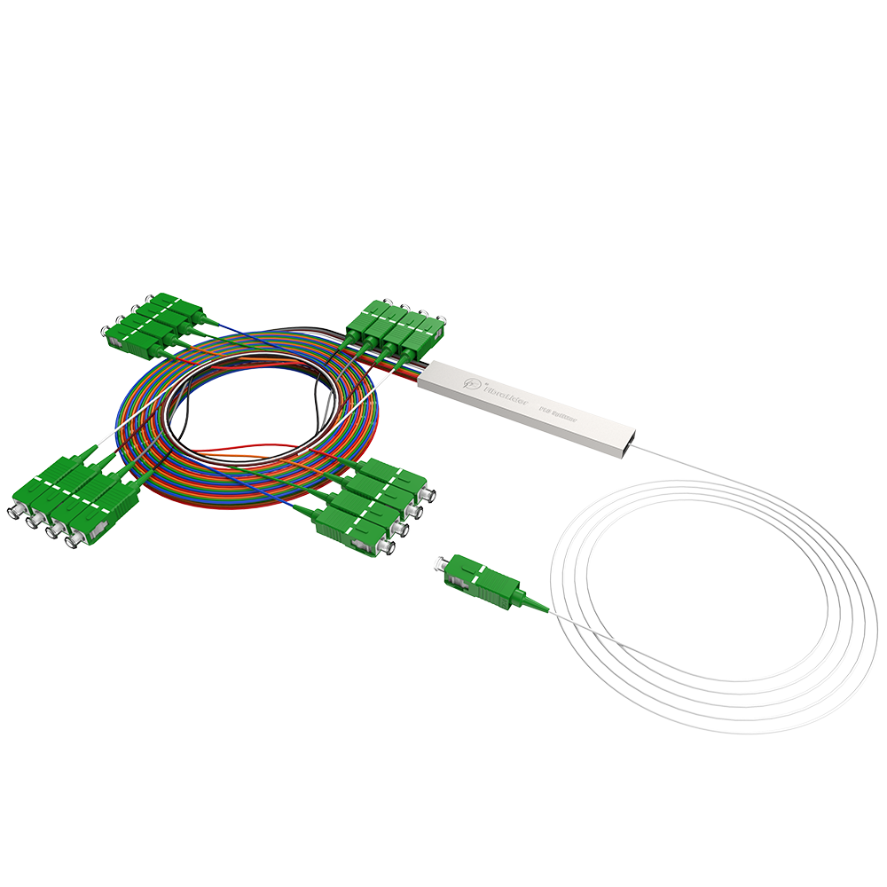 PLC分光器，1x16带SC/APC连接器，钢管微型分路器