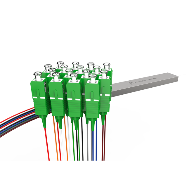 Divisor PLC de fibra óptica,1x16 con conector SC/APC,Tubo de acero 1:16 Divisor PLC de fibra monomodo