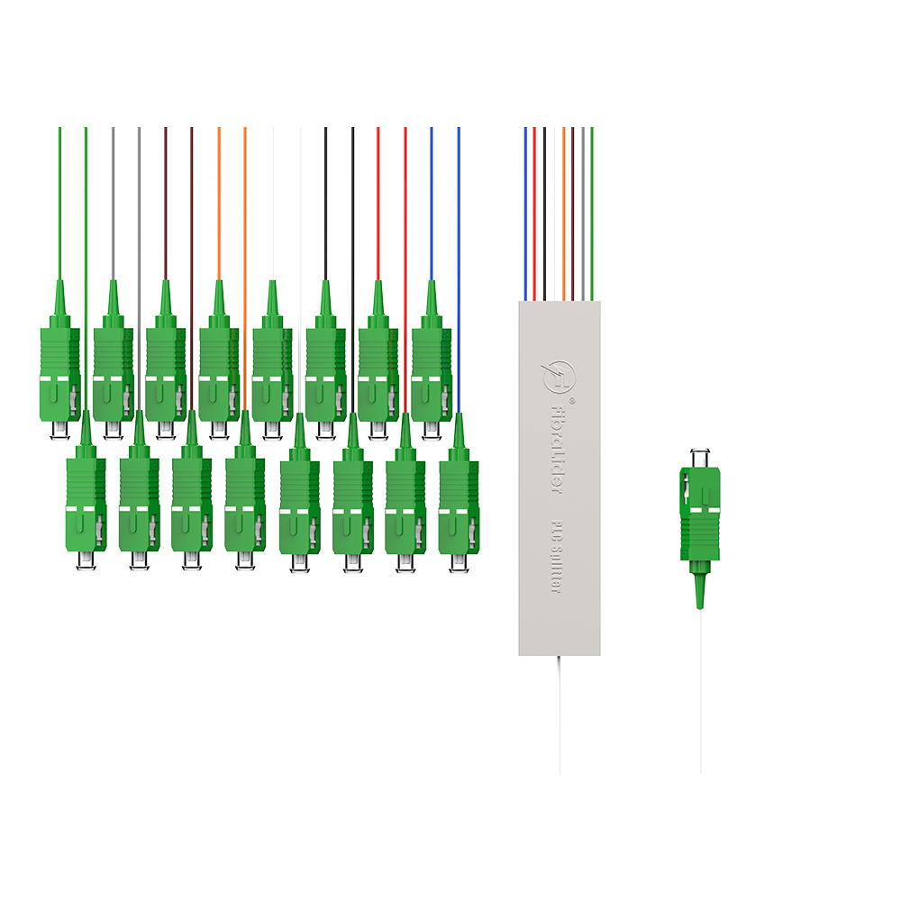 PLC分光器，1x16带SC/APC连接器，钢管微型分路器