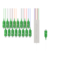 Divisor PLC de fibra óptica,1x16 con conector SC/APC,Tubo de acero 1:16 Divisor PLC de fibra monomodo