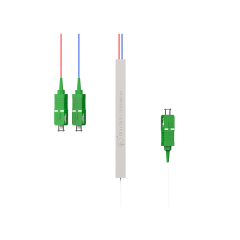 Fiber Optic PLC Splitter,1x2 with SC/APC Connector,Steel Tube 1:2 Singlemode Fiber PLC Splitter