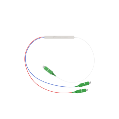 Fiber Optic PLC Splitter,1x2 with SC/APC Connector,Steel Tube 1:2 Singlemode Fiber PLC Splitter