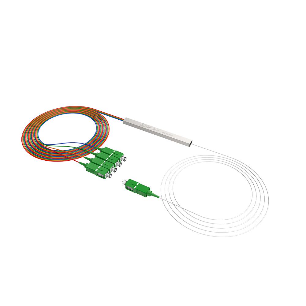 Оптоволоконный сплиттер PLC, 1x4 с разъемом SC/APC, стальная трубка 1:4 одномодового волокна PLC сплиттер
