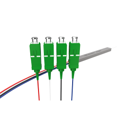 Оптоволоконный сплиттер PLC, 1x4 с разъемом SC/APC, стальная трубка 1:4 одномодового волокна PLC сплиттер