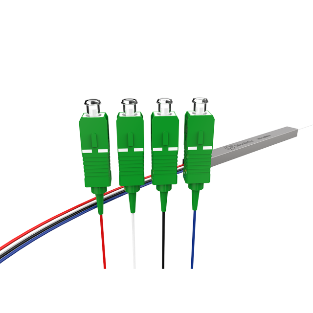 Оптоволоконный сплиттер PLC, 1x4 с разъемом SC/APC, стальная трубка 1:4 одномодового волокна PLC сплиттер