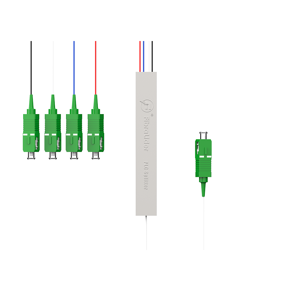 Оптоволоконный сплиттер PLC, 1x4 с разъемом SC/APC, стальная трубка 1:4 одномодового волокна PLC сплиттер