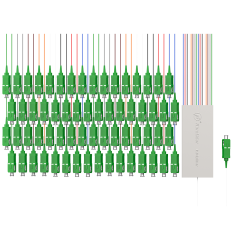 Divisor de fibra óptica PLC, 1x64 com conector SC/APC, tubo de aço 1:64 divisor de fibra monomodo PLC