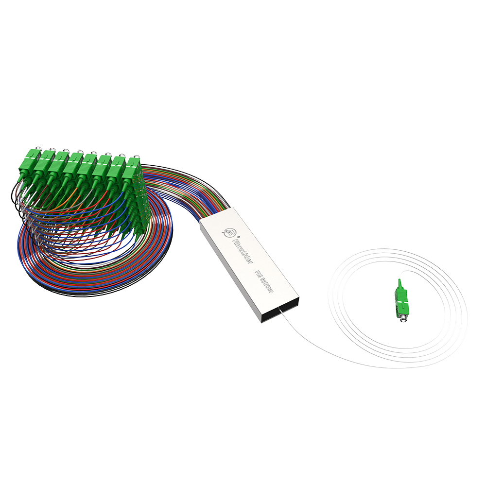 Fiber Optic PLC Splitter,1x64 with SC/APC Connector,Steel Tube 1:64 Singlemode Fiber PLC Splitter