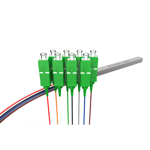 Divisor PLC de fibra óptica,1x8 con conector SC/APC,Tubo de acero 1:8 Divisor PLC de fibra monomodo