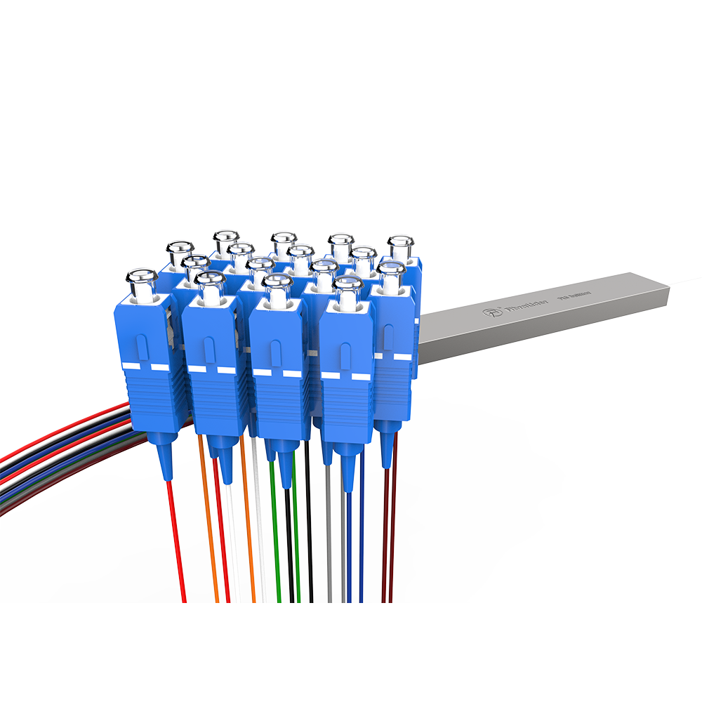 Fiber Optic PLC Splitter,1x16 with SC/UPC Connector,Steel Tube 1:16 Singlemode Fiber PLC Splitter
