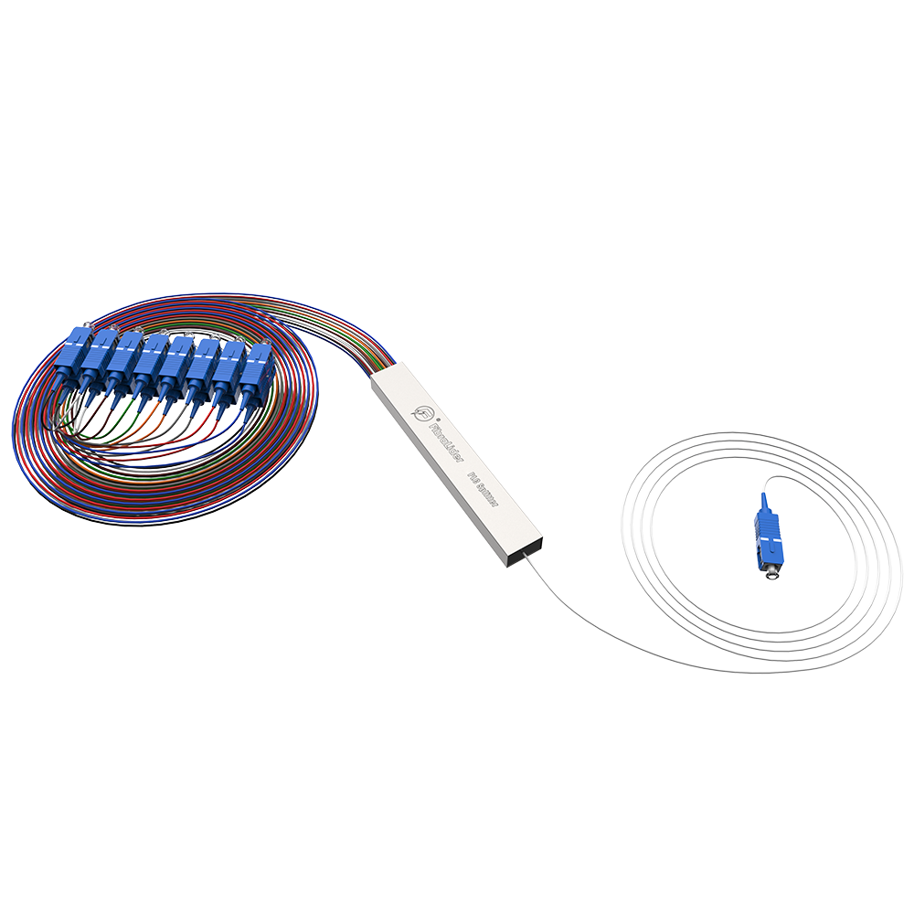Fiber Optic PLC Splitter,1x16 with SC/UPC Connector,Steel Tube 1:16 Singlemode Fiber PLC Splitter