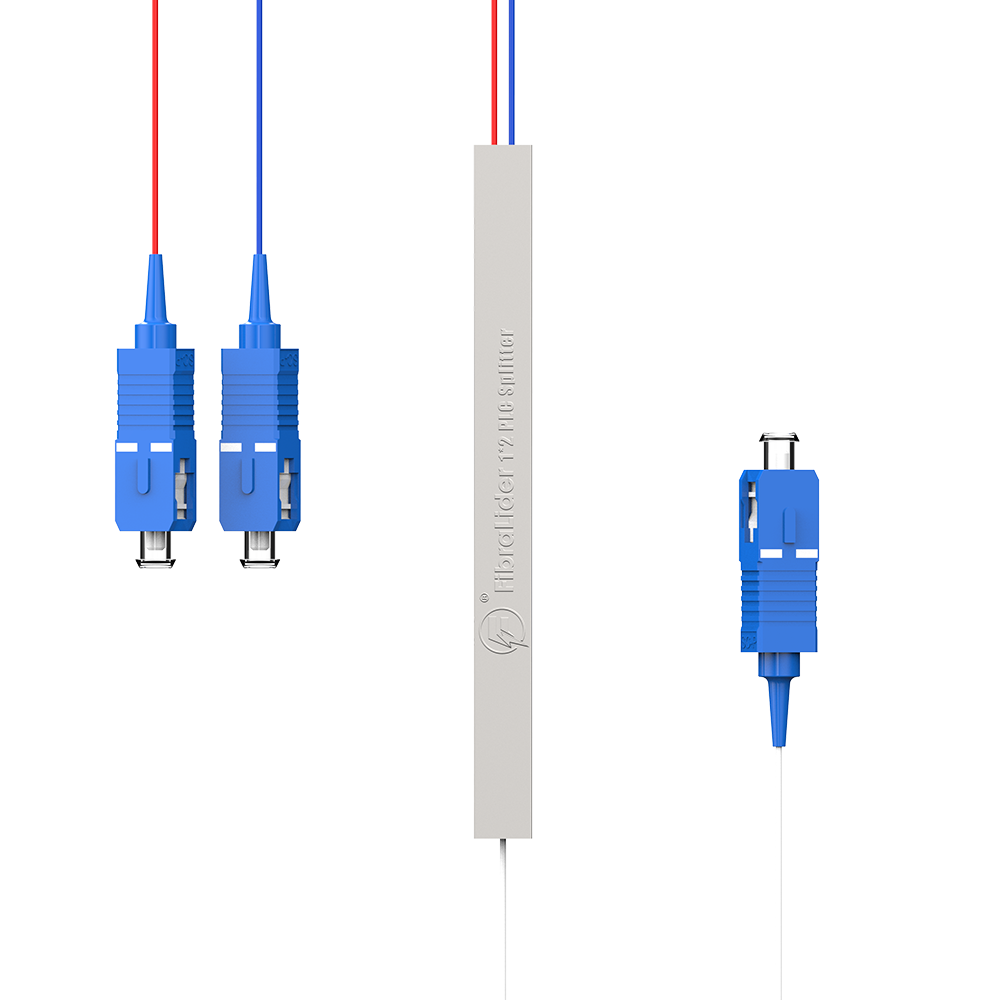 Divisor PLC de fibra óptica,1x2 con conector SC/UPC,Tubo de acero 1:2 Divisor PLC de fibra monomodo