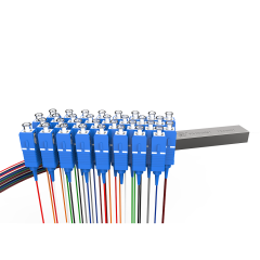Fiber Optic PLC Splitter,1x32 with SC/UPC Connector,Steel Tube 1:32 Singlemode Fiber PLC Splitter