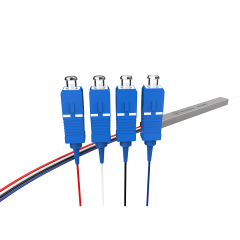 Fiber Optic PLC Splitter,1x4 with SC/UPC Connector,Steel Tube 1:4 Singlemode Fiber PLC Splitter