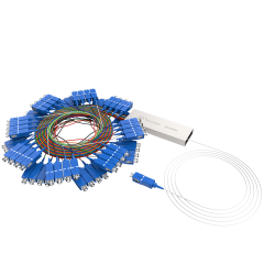 PLC分光器，1x64带SC/UPC连接器，钢管微型分路器