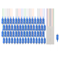 PLC分光器，1x64带SC/UPC连接器，钢管微型分路器