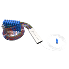 PLC分光器，1x64带SC/UPC连接器，钢管微型分路器